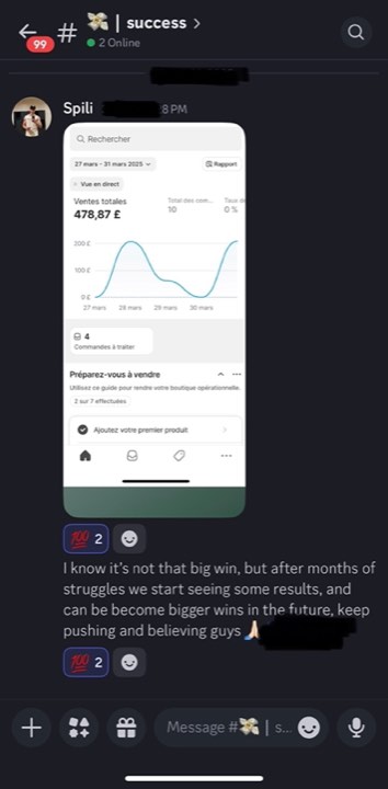 Community post: first sales after months of pushing